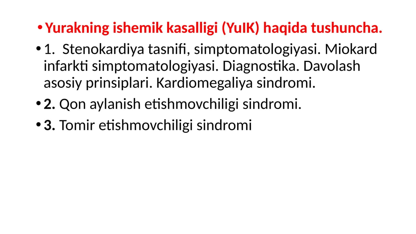 Yurakning ishemik kasalligi (YuIK)