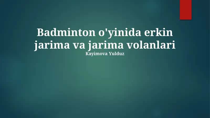 Badminton o'yinida erkin jarima va jarima volanlari