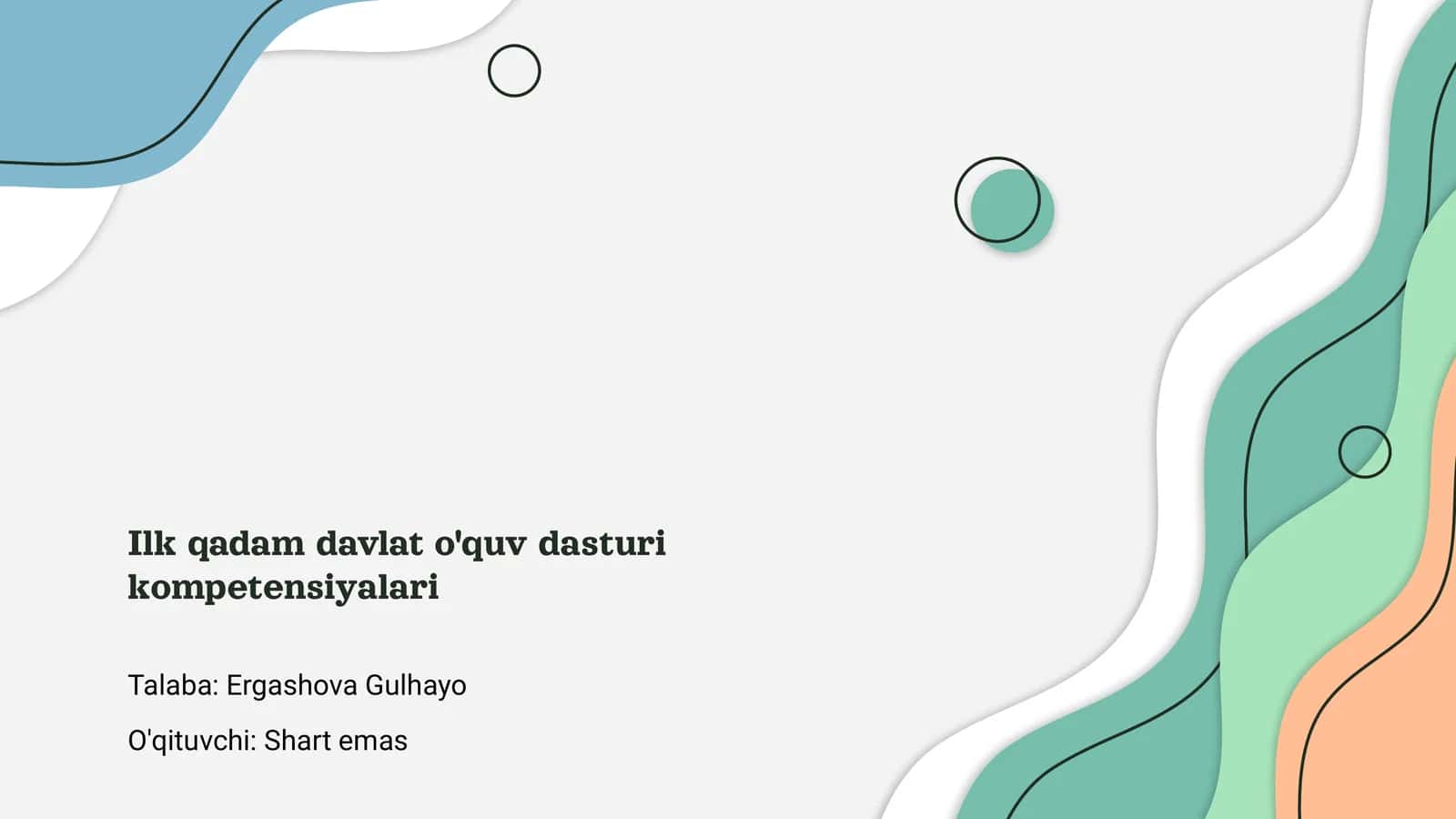 Ilk qadam davlat o'quv dasturi kompetensiyalari