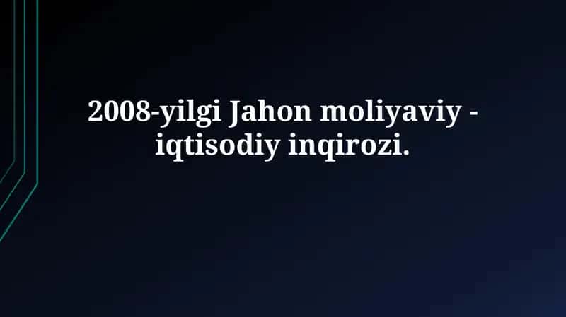 Jahon moliyaviy inqirozi