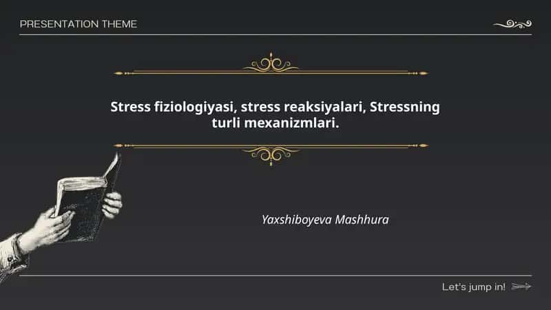 Stress fiziologiyasi, stress reaksiyalari, Stressning turli mexanizmlari.