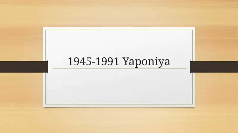 1945-1991 Yaponiya