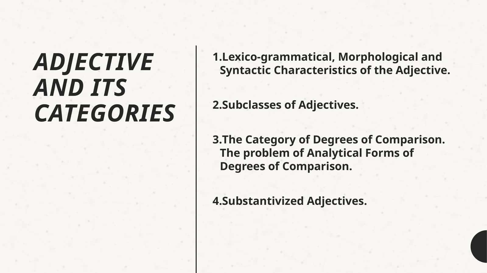 ADJECTIVEAND ITS CATEGORIES