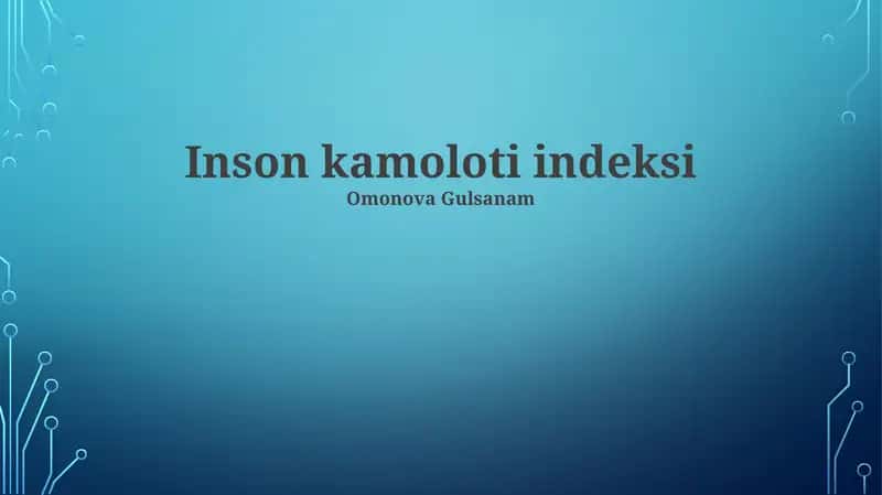 Inson kamoloti indeksi