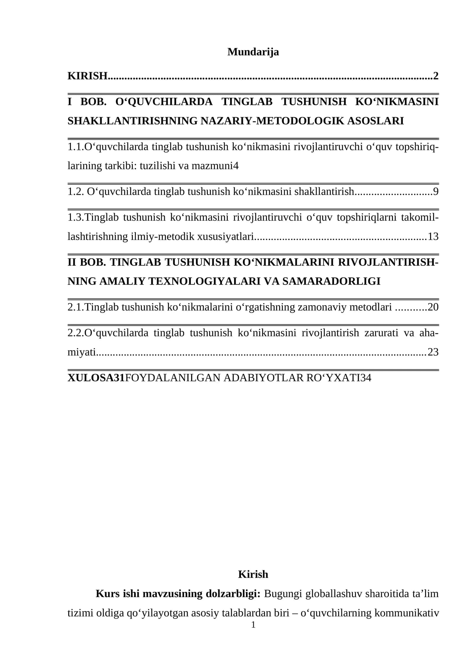 O‘QUVCHILARDA TINGLAB TUSHUNISH KO‘NIKMASINI SHAKLLANTIRISHNING NAZARIY-METODOLOGIK ASOSLARI