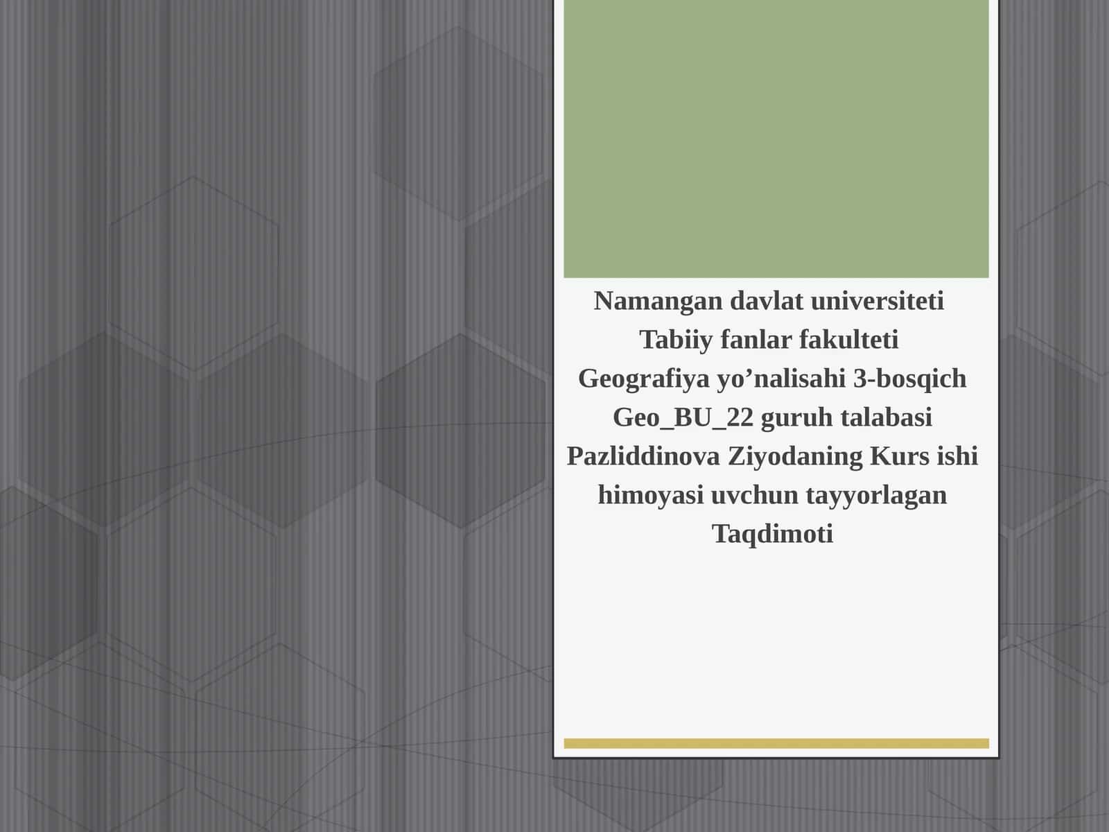 Jahon ijtimoiy-iqtisodiy geografiyasi kursida “Jahonning siyosiy xaritasi” mavzusini o’rganish metodikasi