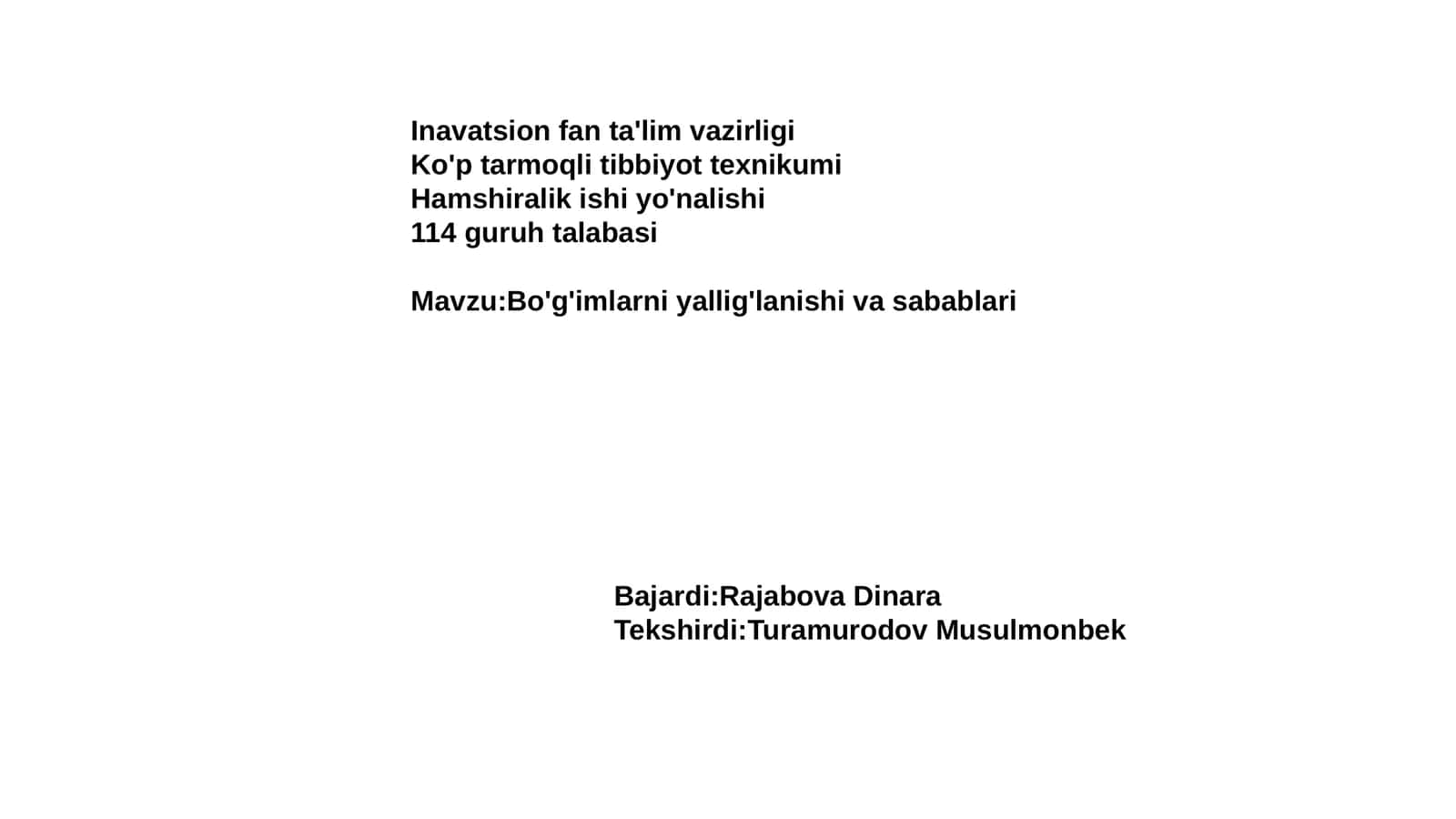 Ko'p tarmoqli tibbiyot texnikumi