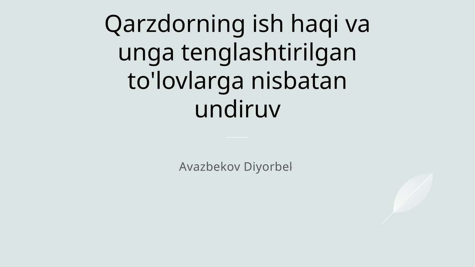 Qarzdor ish haqi va tenglashtirilgan to'lovlar ustidan undiruv