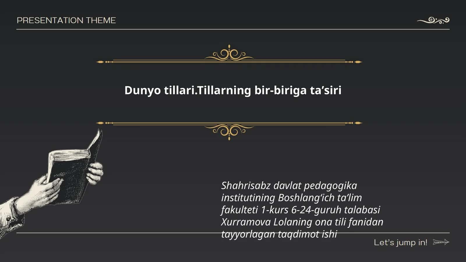 Xurramova Lolaning ona tili fanidan tayyorlagan taqdimot ishi