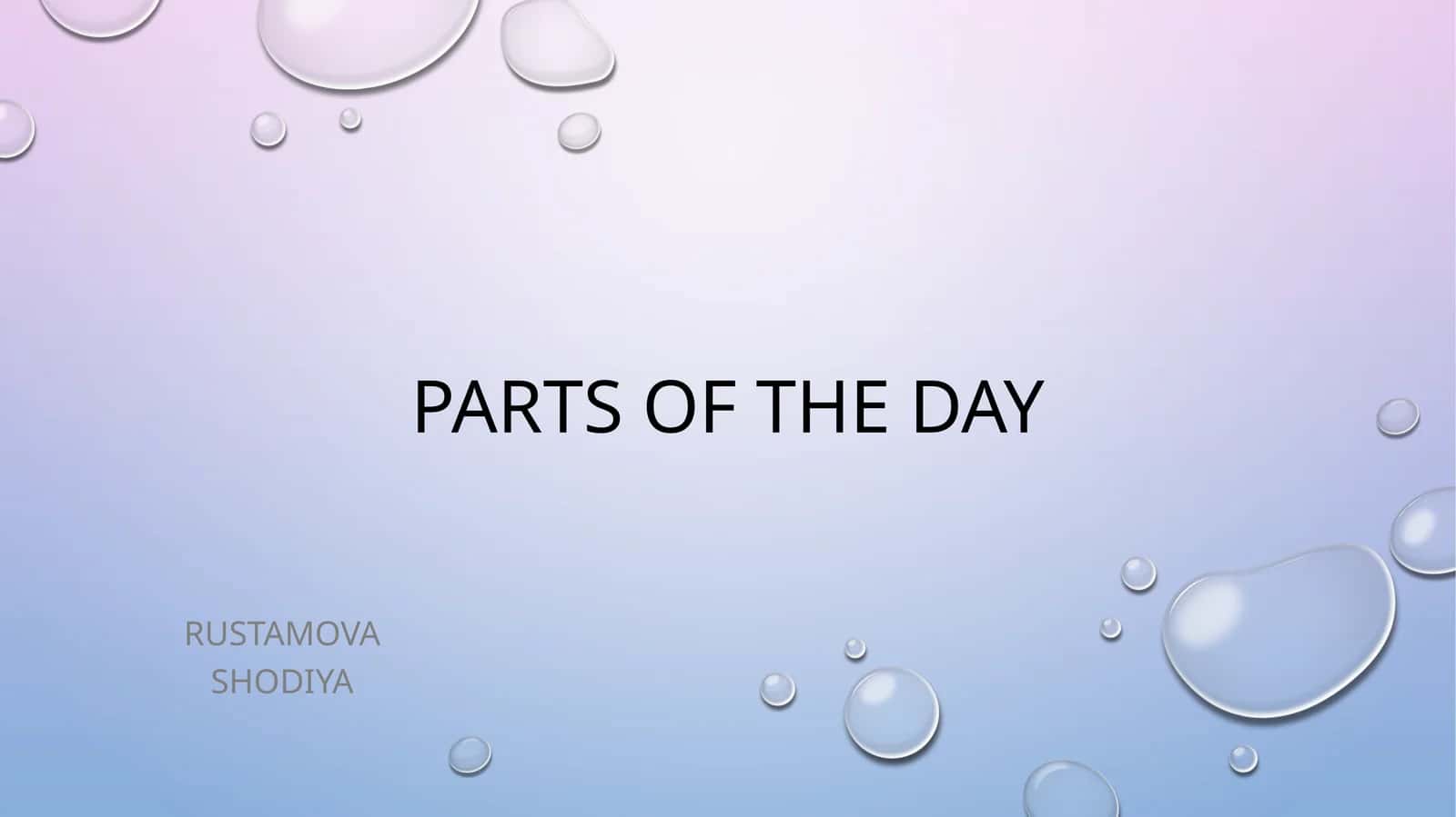 Parts of the day
