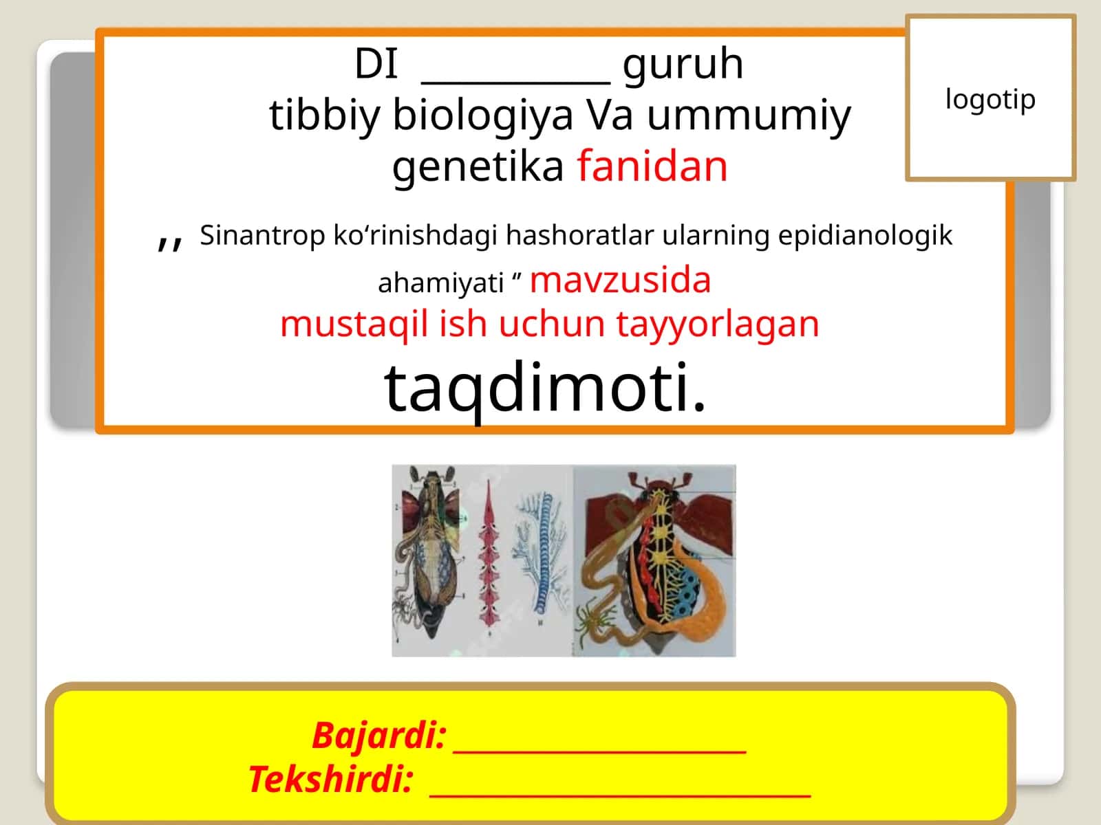 Sinantrop hashoratlar Oʻqituvchilar uchun