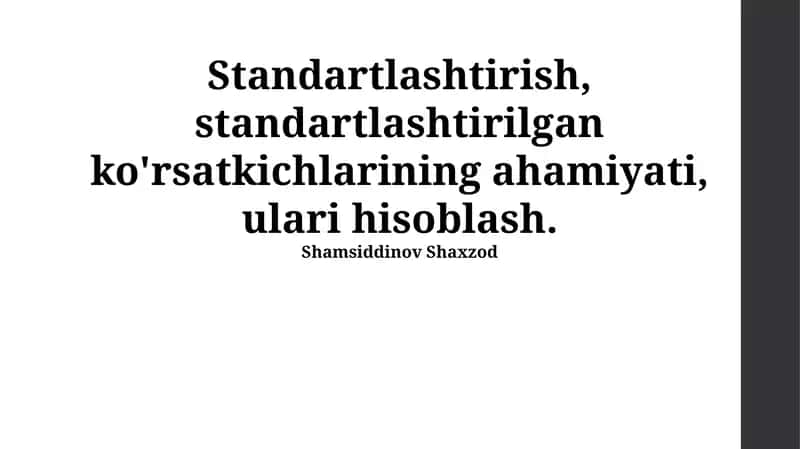 Standartlashtirish