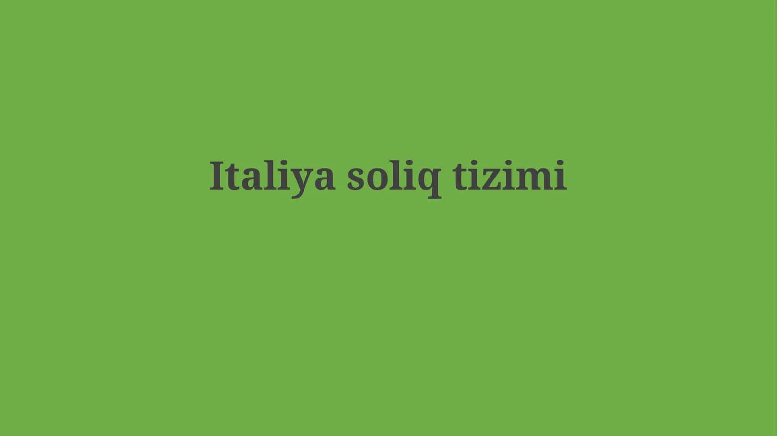 Italiyasoliqtizimi