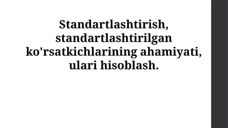Standartlashtirish
