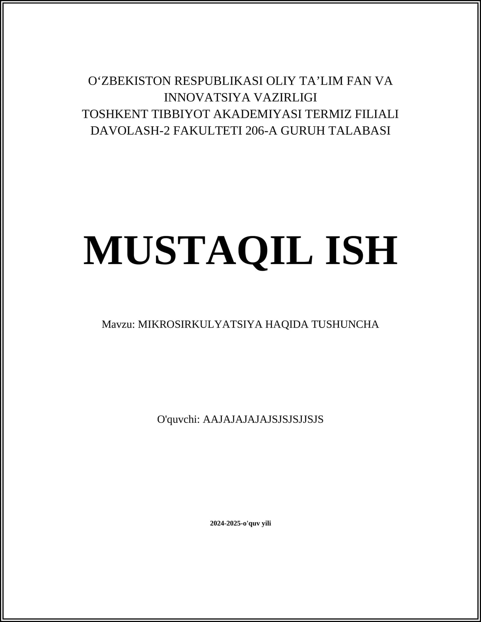 MIKROSIRKULYATSIYA HAQIDA TUSHUNCHA