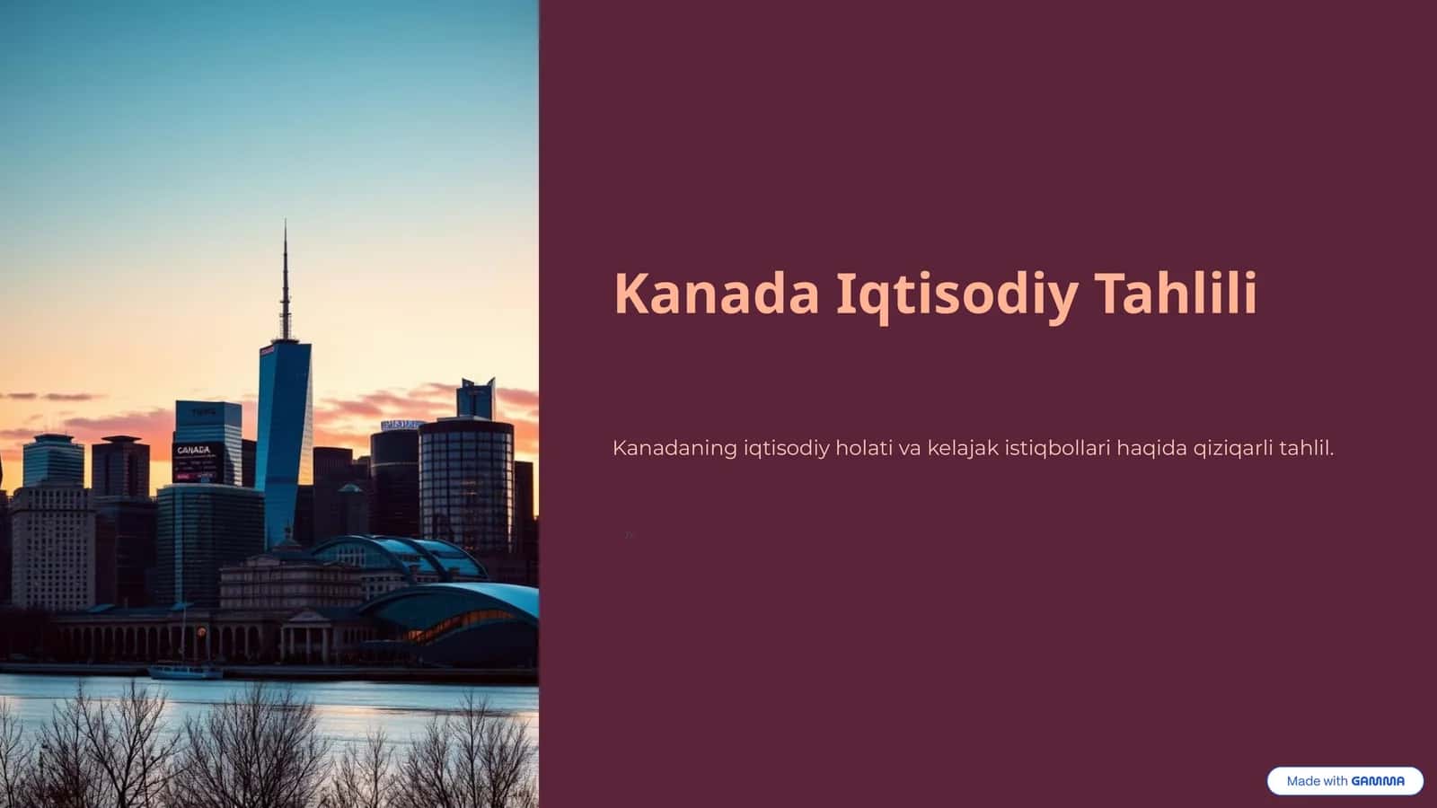 Kanada Iqtisodiy Tahlili