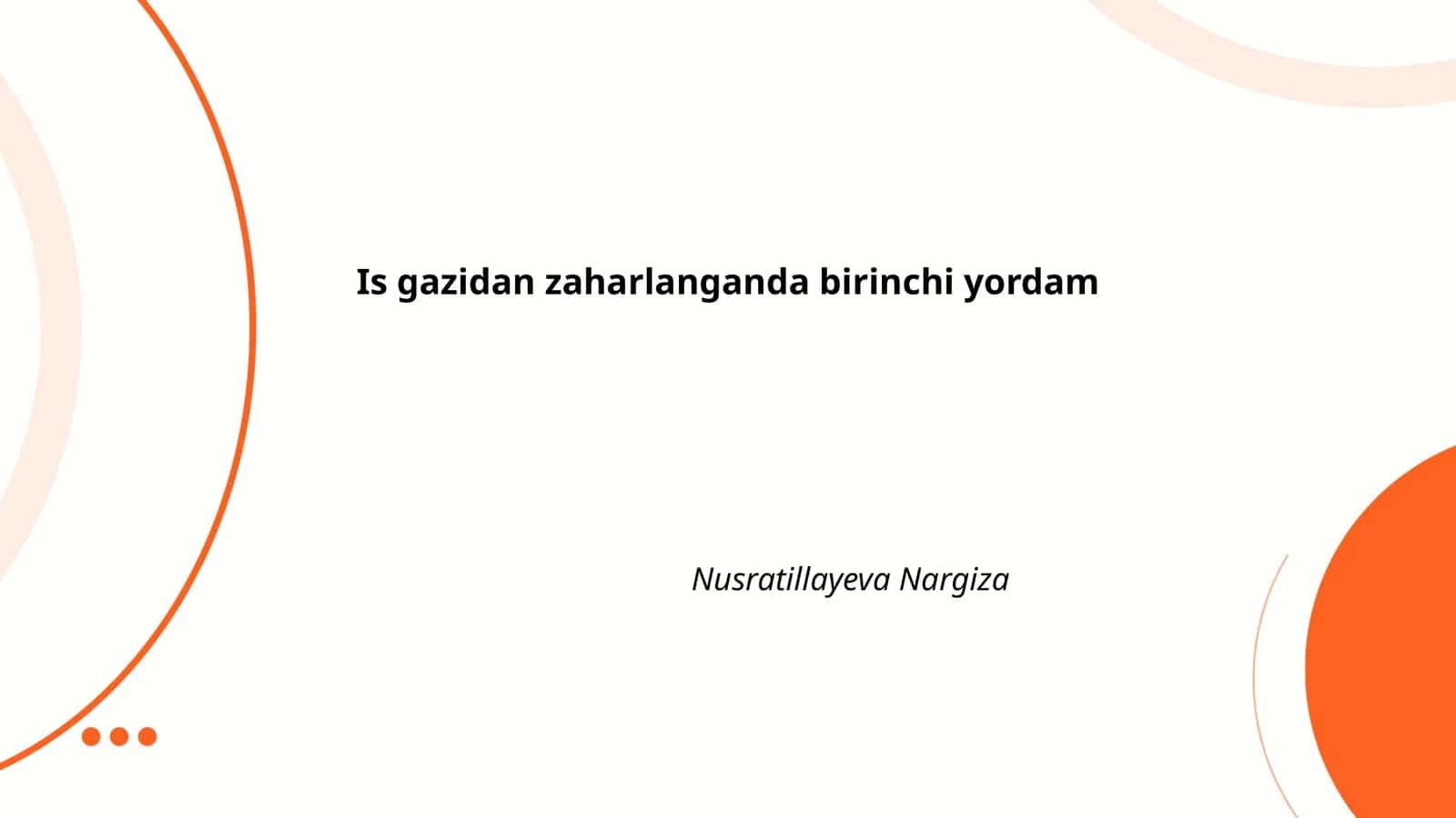 Is gazidan zaharlanganda birinchi yordam
