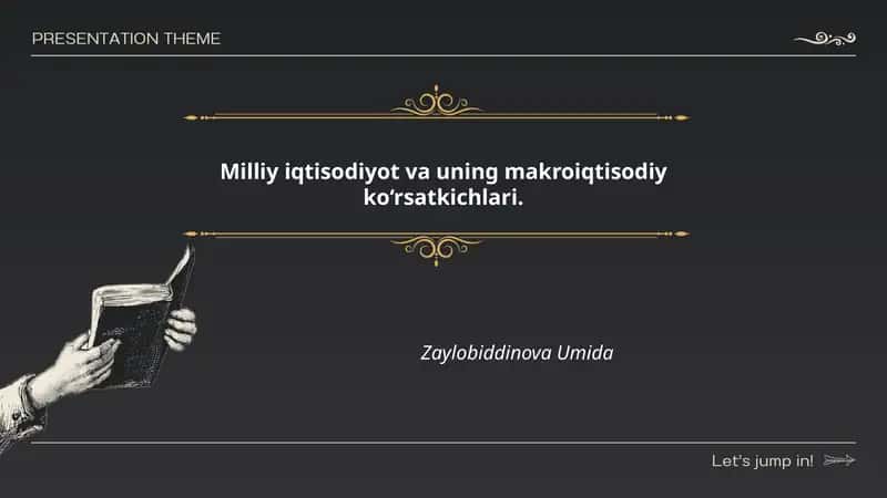 Milliy iqtisodiyot va uning makroiqtisodiy ko‘rsatkichlari