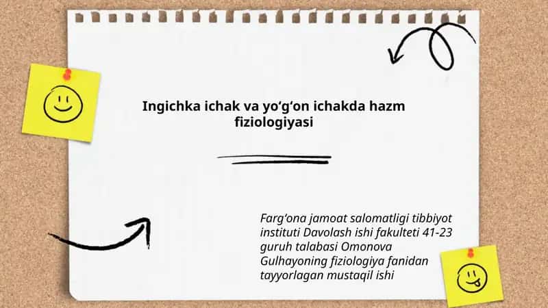 Ingichka ichak va yoʻgʻon ichakda hazm fiziologiyasi