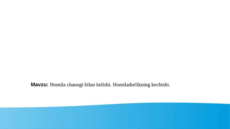 Homila chanogi bilan kelishi