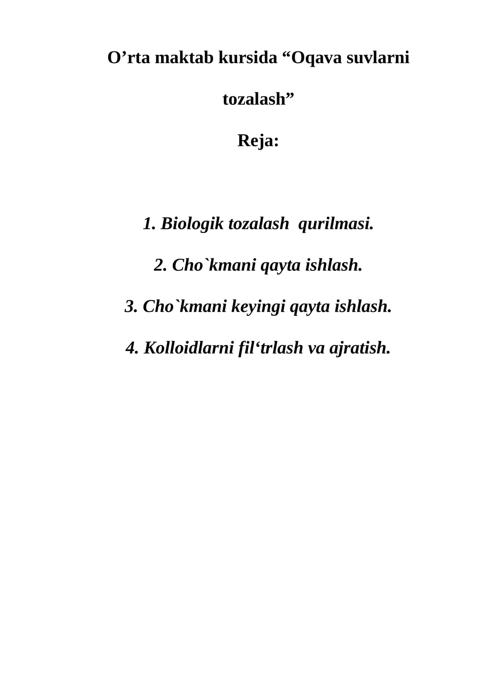 Oqava suvlarni tozalash