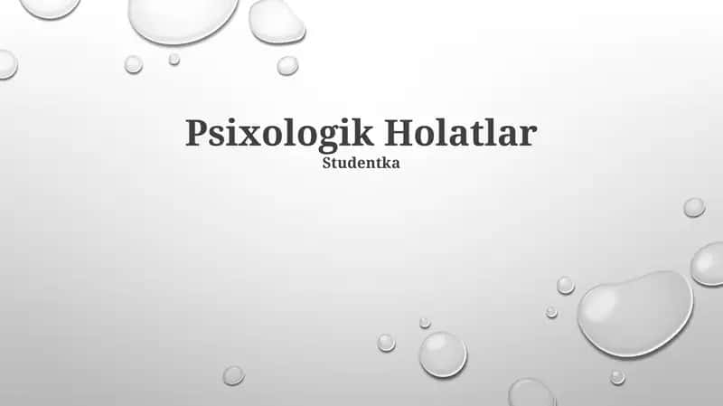 Psixologik Holatlar