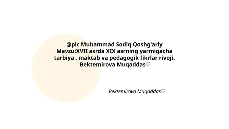 XVII asrda XIX asrning yarmigacha tarbiya, maktab va pedagogik fikrlar rivoji.