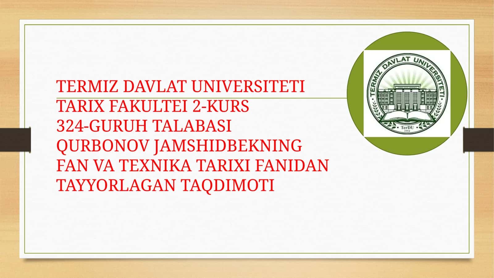 MAVZU: IX-XII ASRDA MUSULMON UYG'ONISH DAVRI
