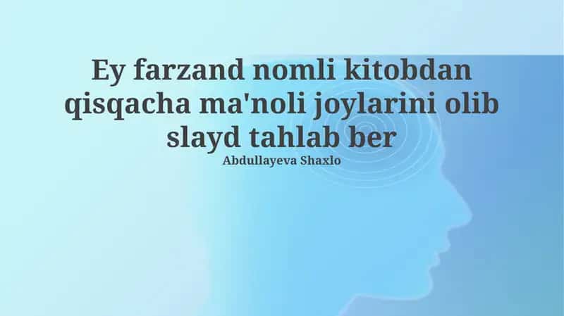 Ey farzand nomli kitob