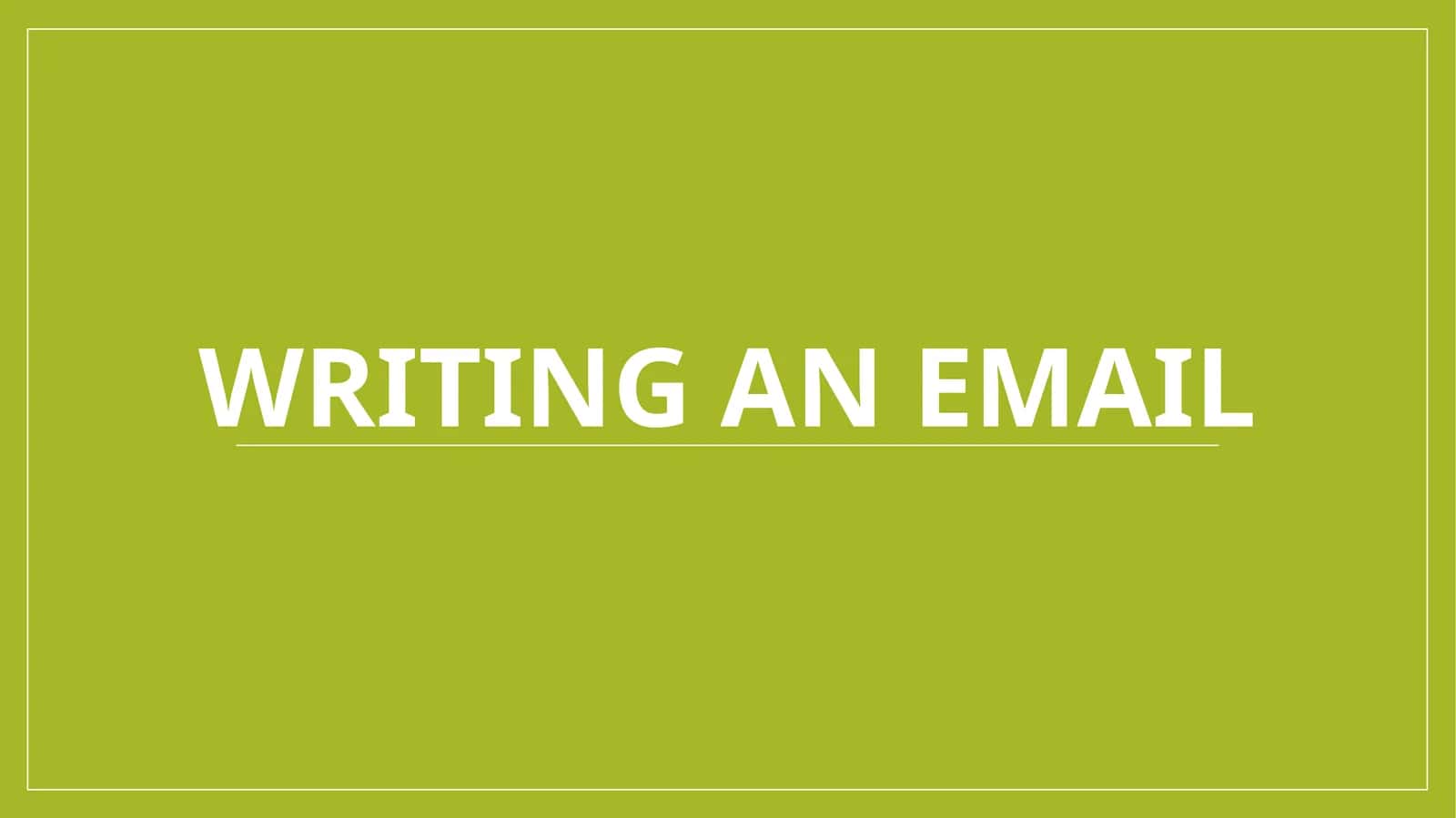 Writing an email