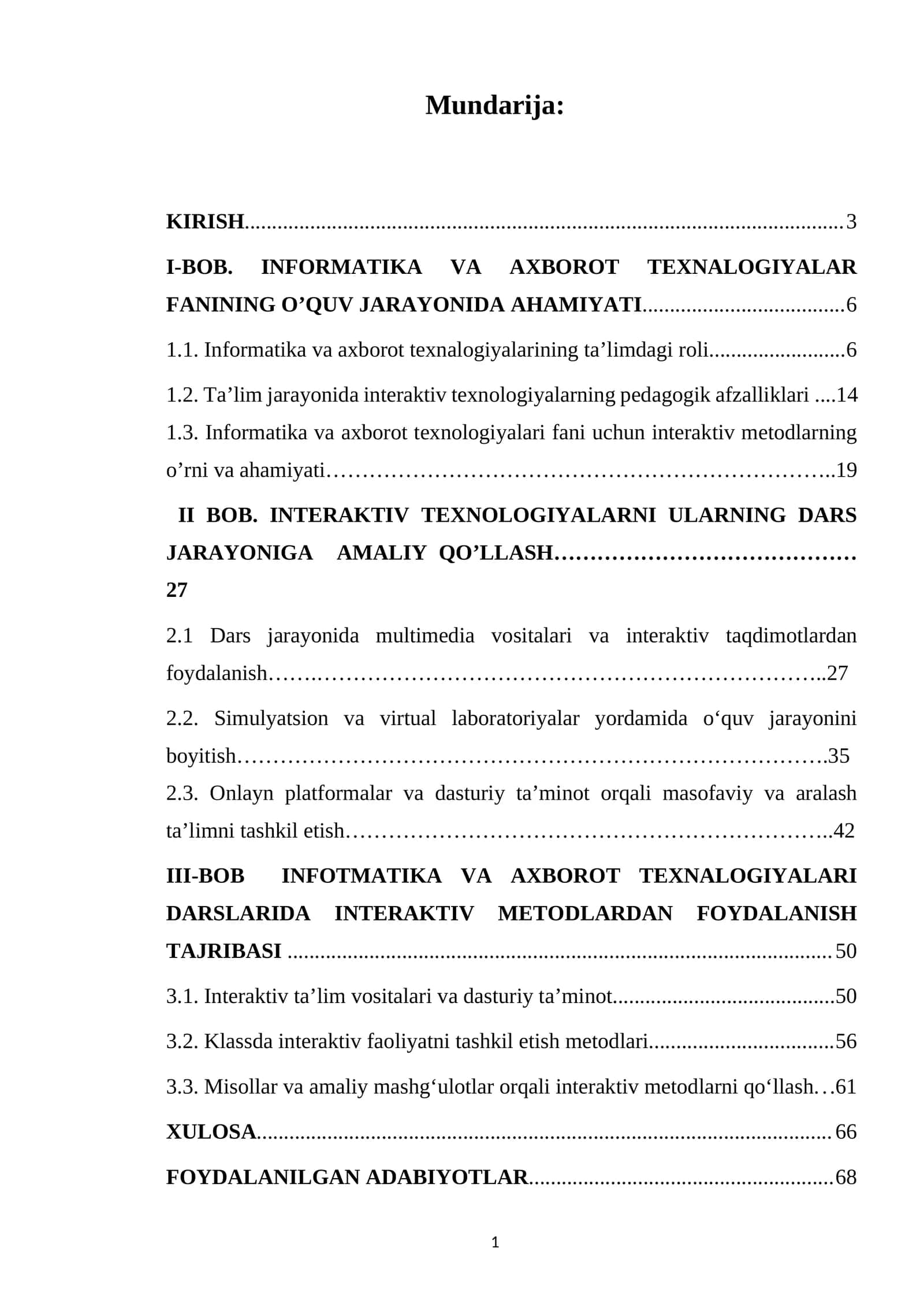 INTERAKTIV TEXNOLOGIYALARNI ULARNING DARS JARAYONIGA AMALIY QO’LLASH