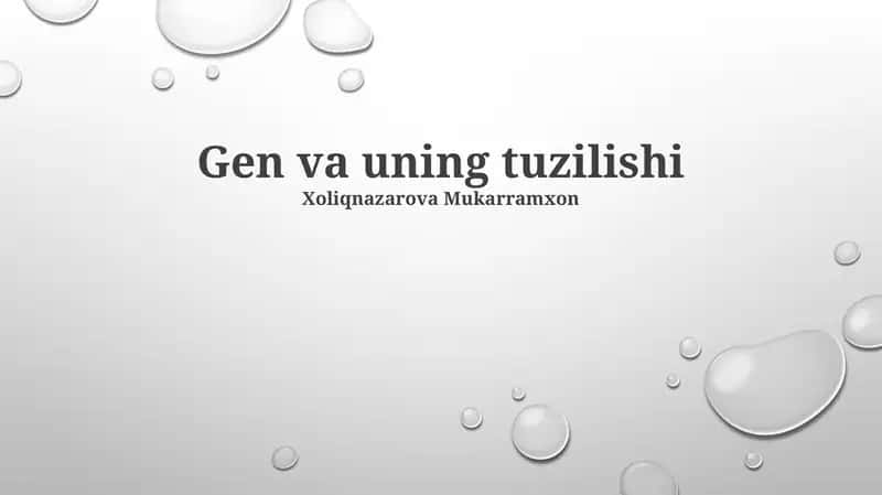 Gen va uning tuzilishi