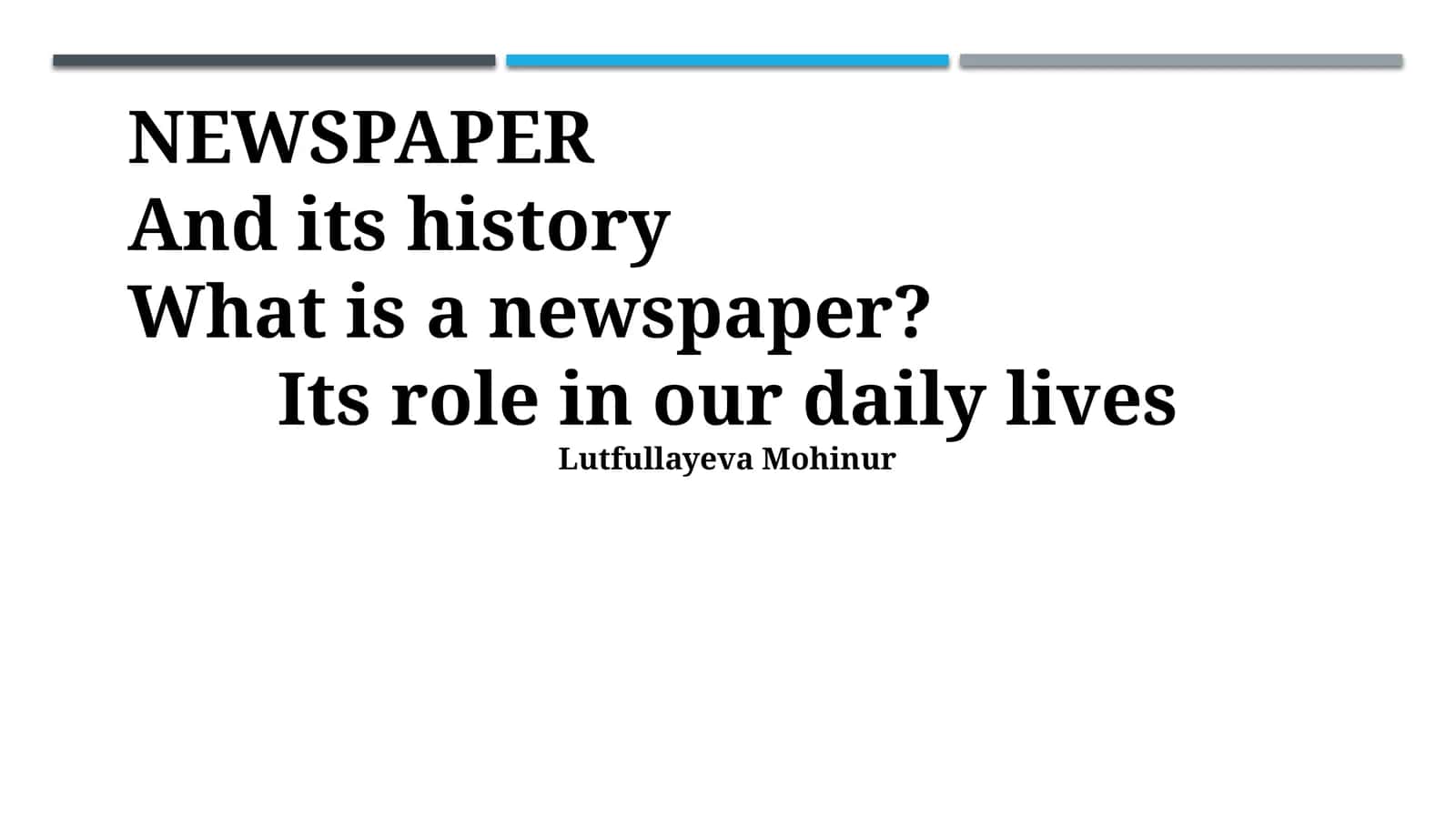What is a Newspaper?