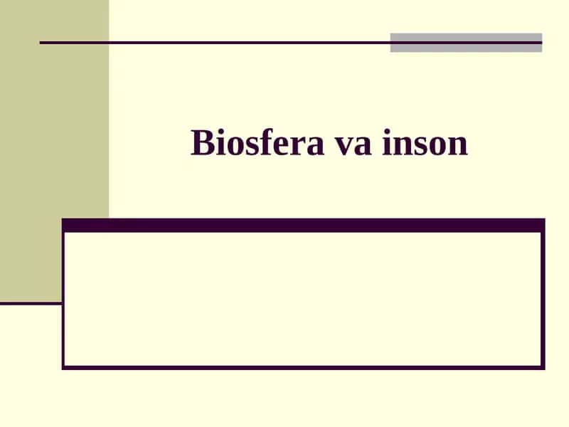Biosfera va inson