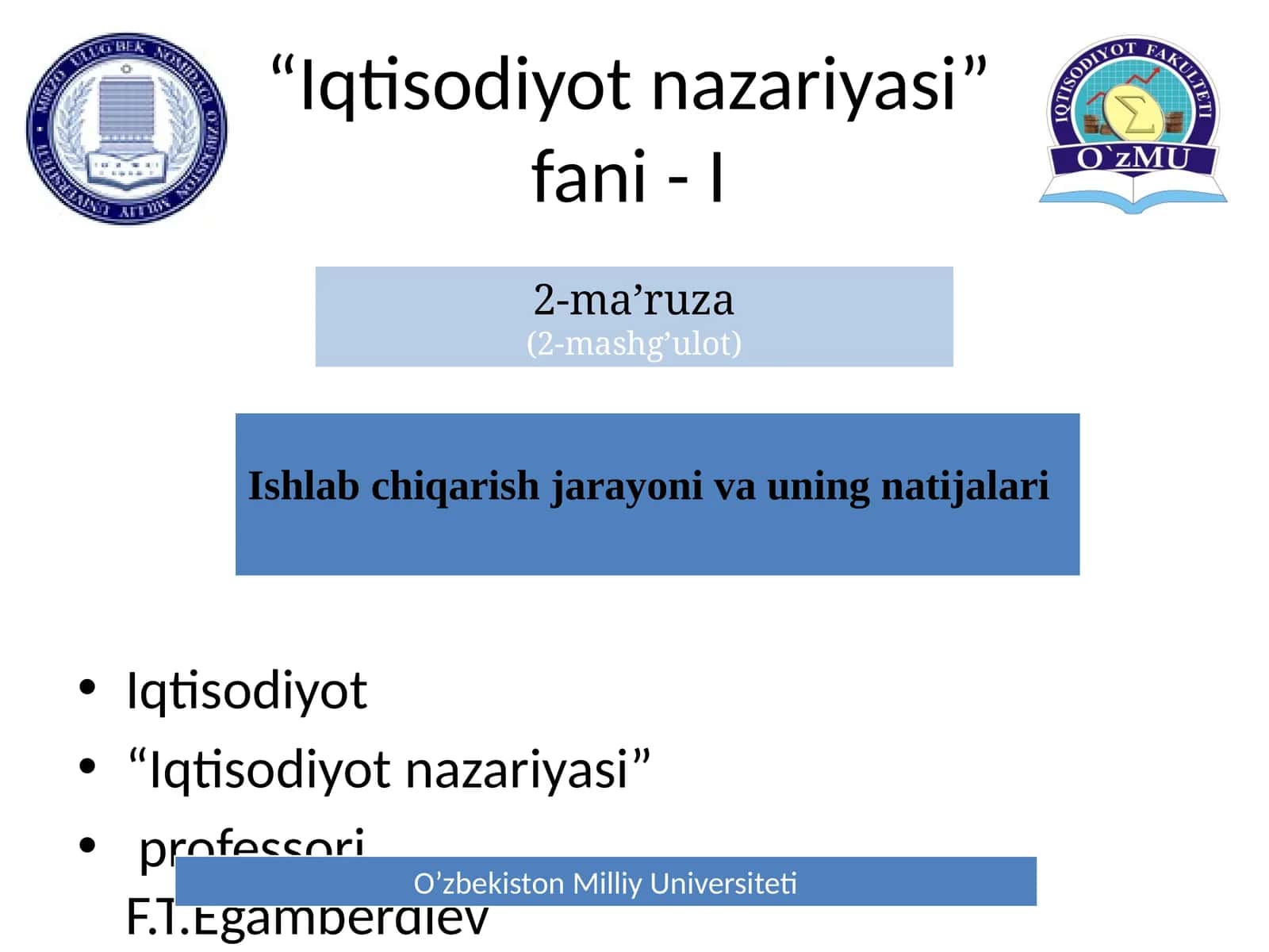 Iqtisodiyot nazariyasi