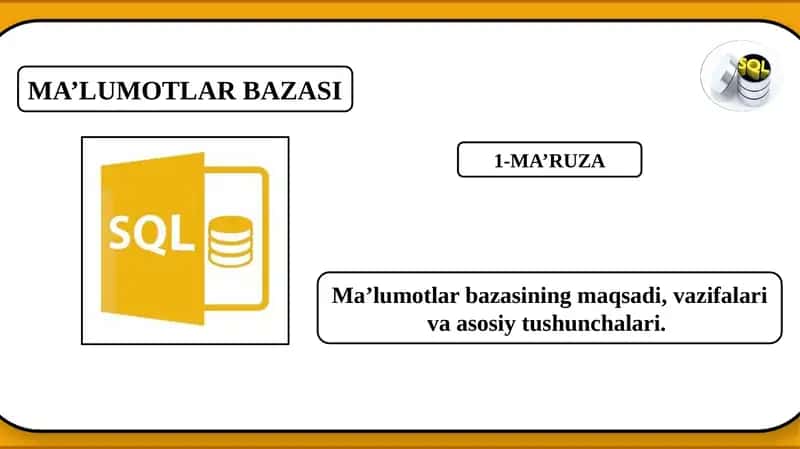 MA’LUMOTLAR BAZASI