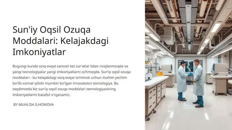 Sun'iy Oqsil Ozuqa Moddalari