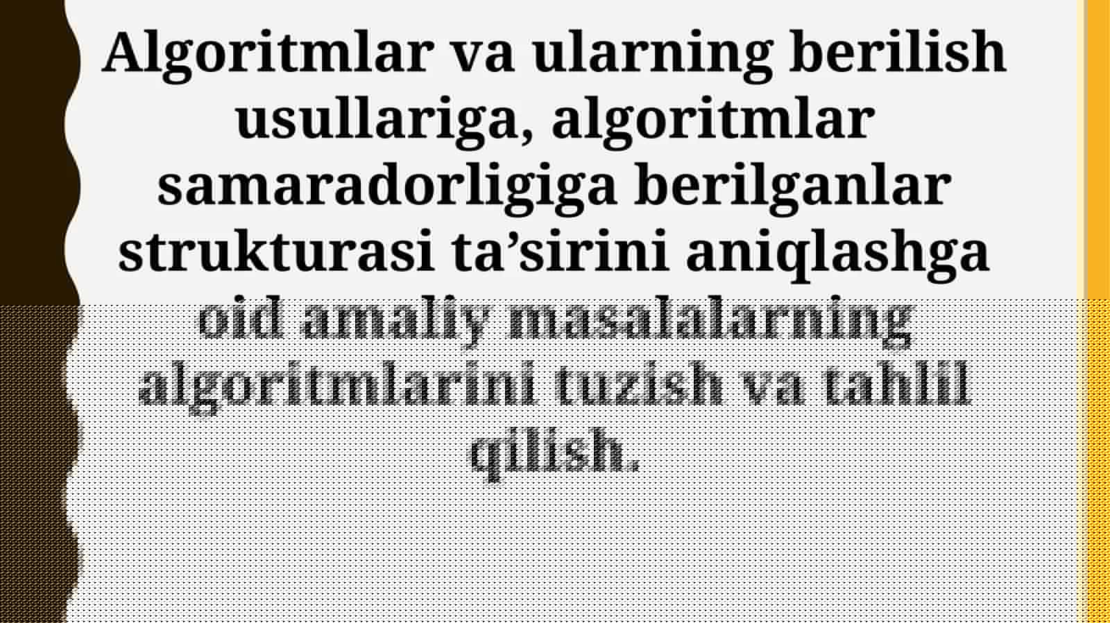 Algoritmlar va ularning berilish usullari