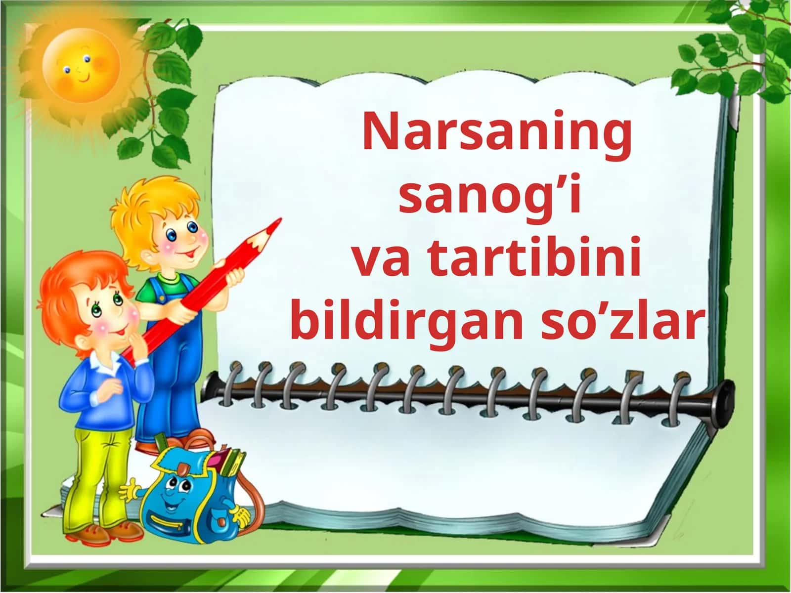 Narsaningsanog’i vatartibinibildirganso’zlar
