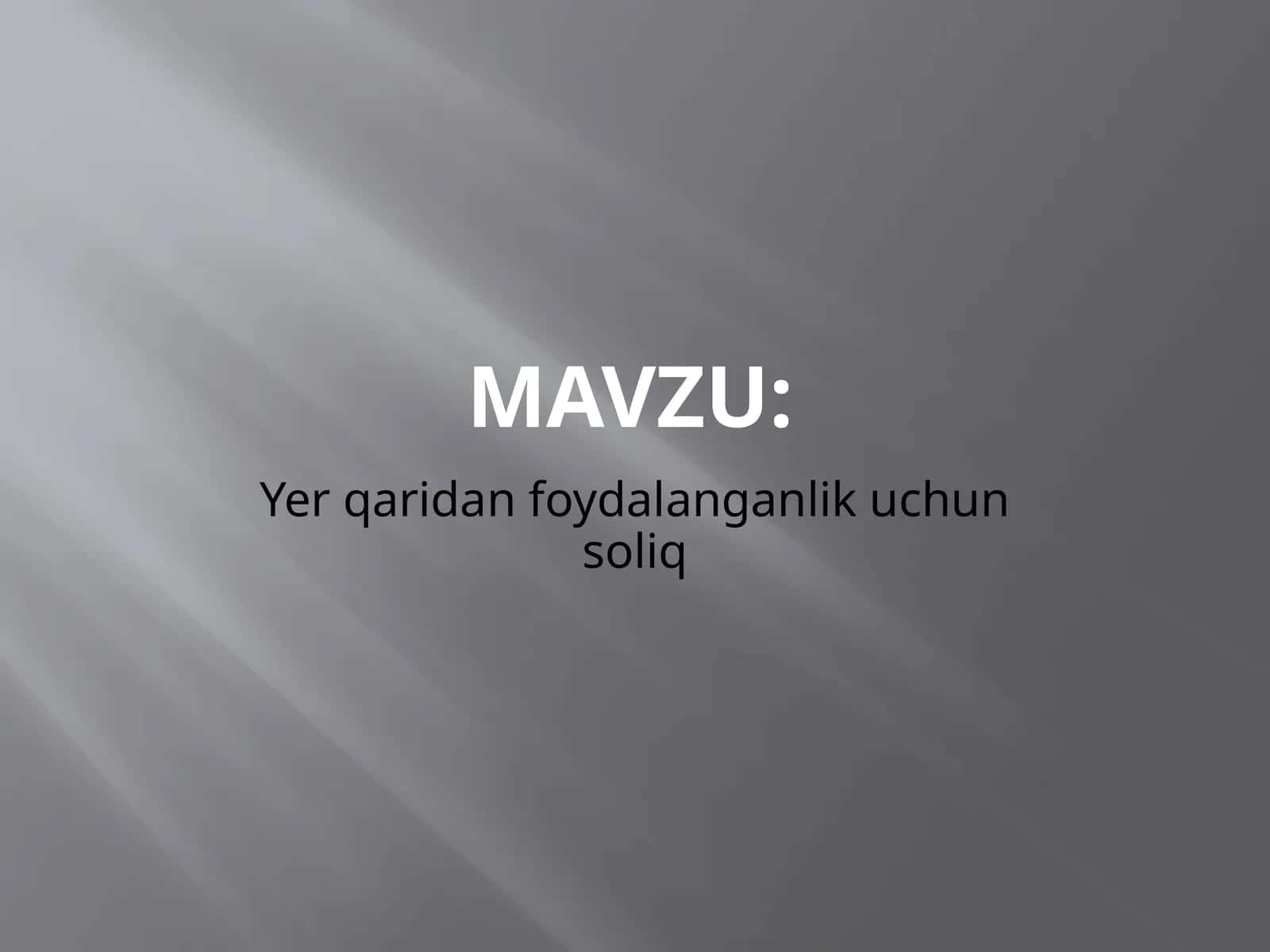 Yerq'aridan foydalanganlik uchun soliq