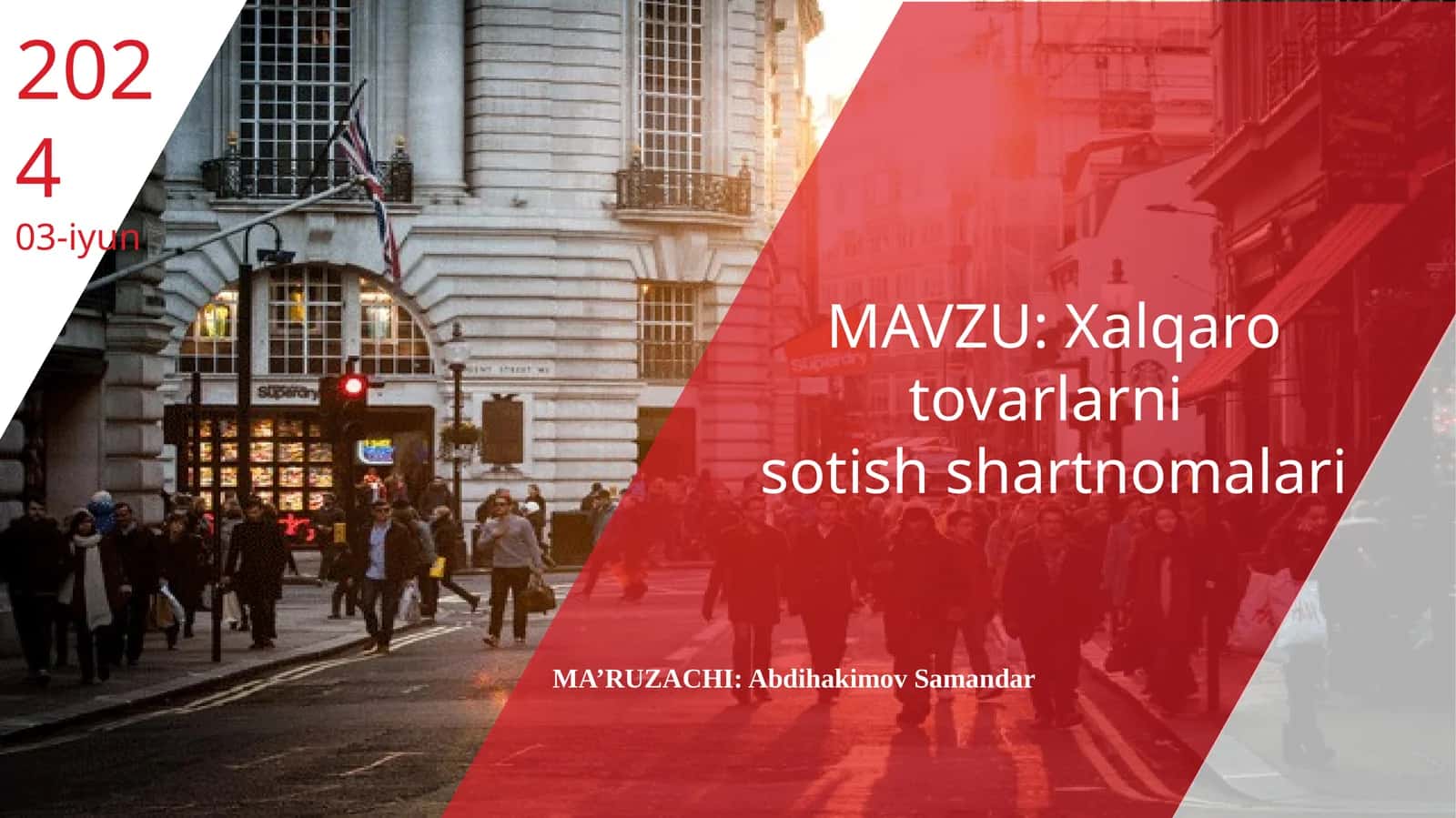Xalqarotovarlarni sotish shartnomalari