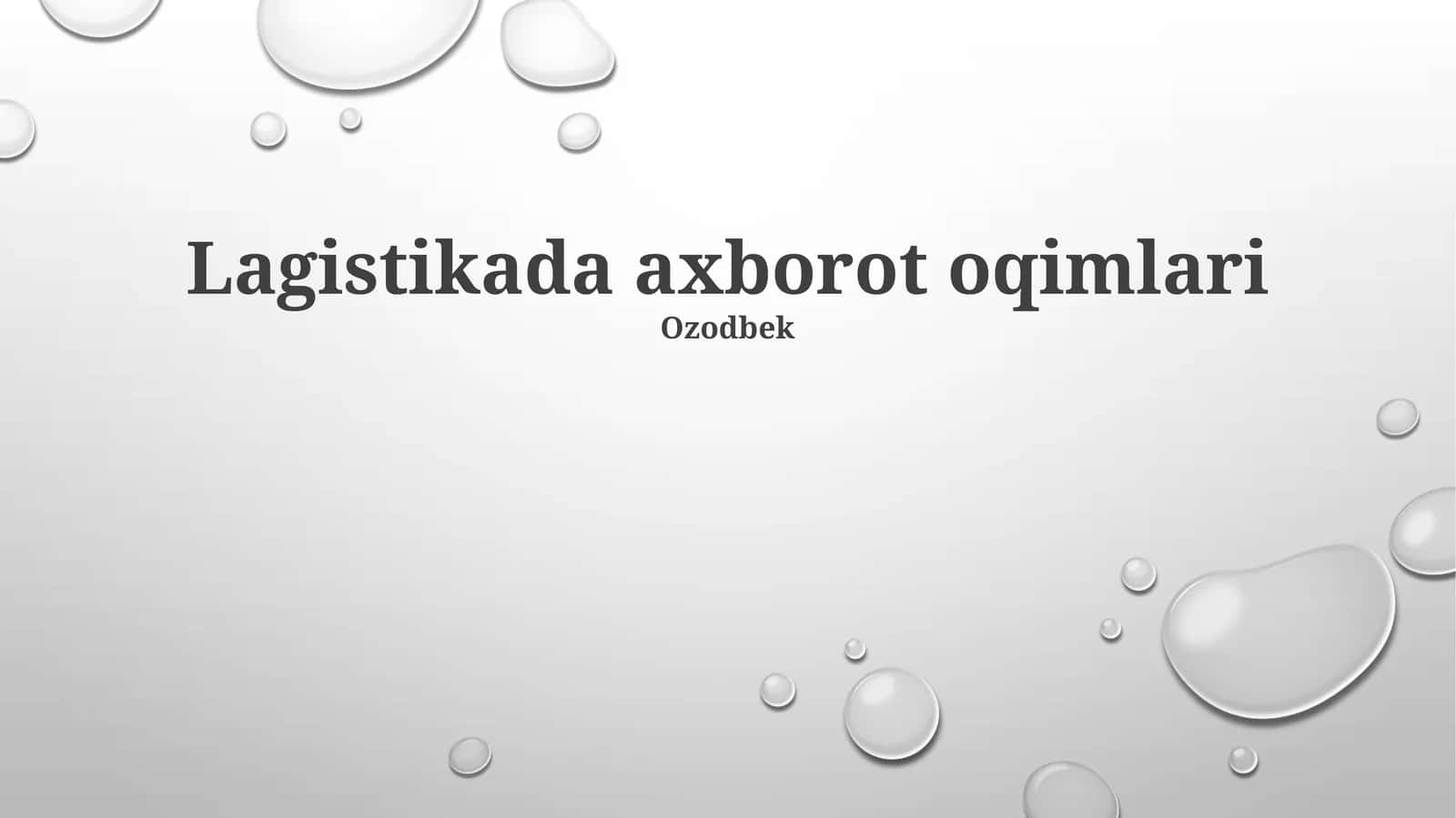 Lagistikada axborot oqimlari
