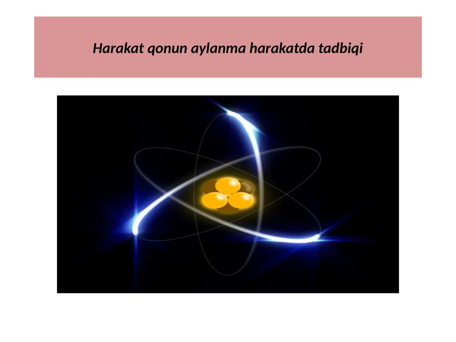 Harakat qonun aylanma harakatda tadbiqi