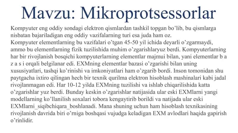 Mikroprotsessorlar