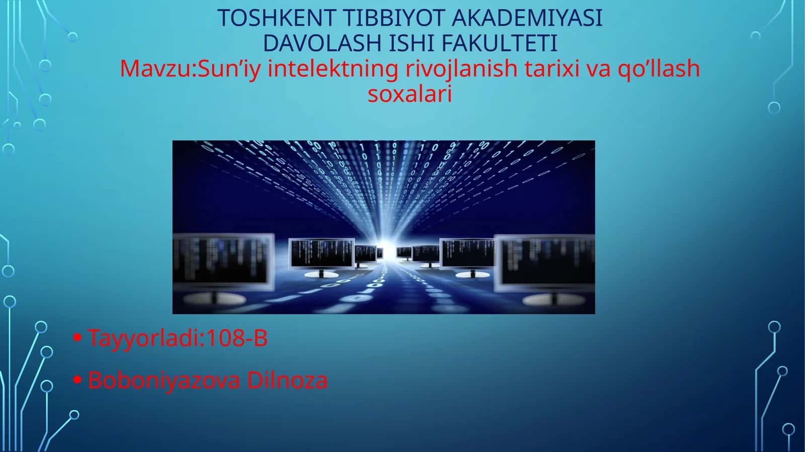 Sun’iy intellektning rivojlanish tarixi va qo’llash sohalari