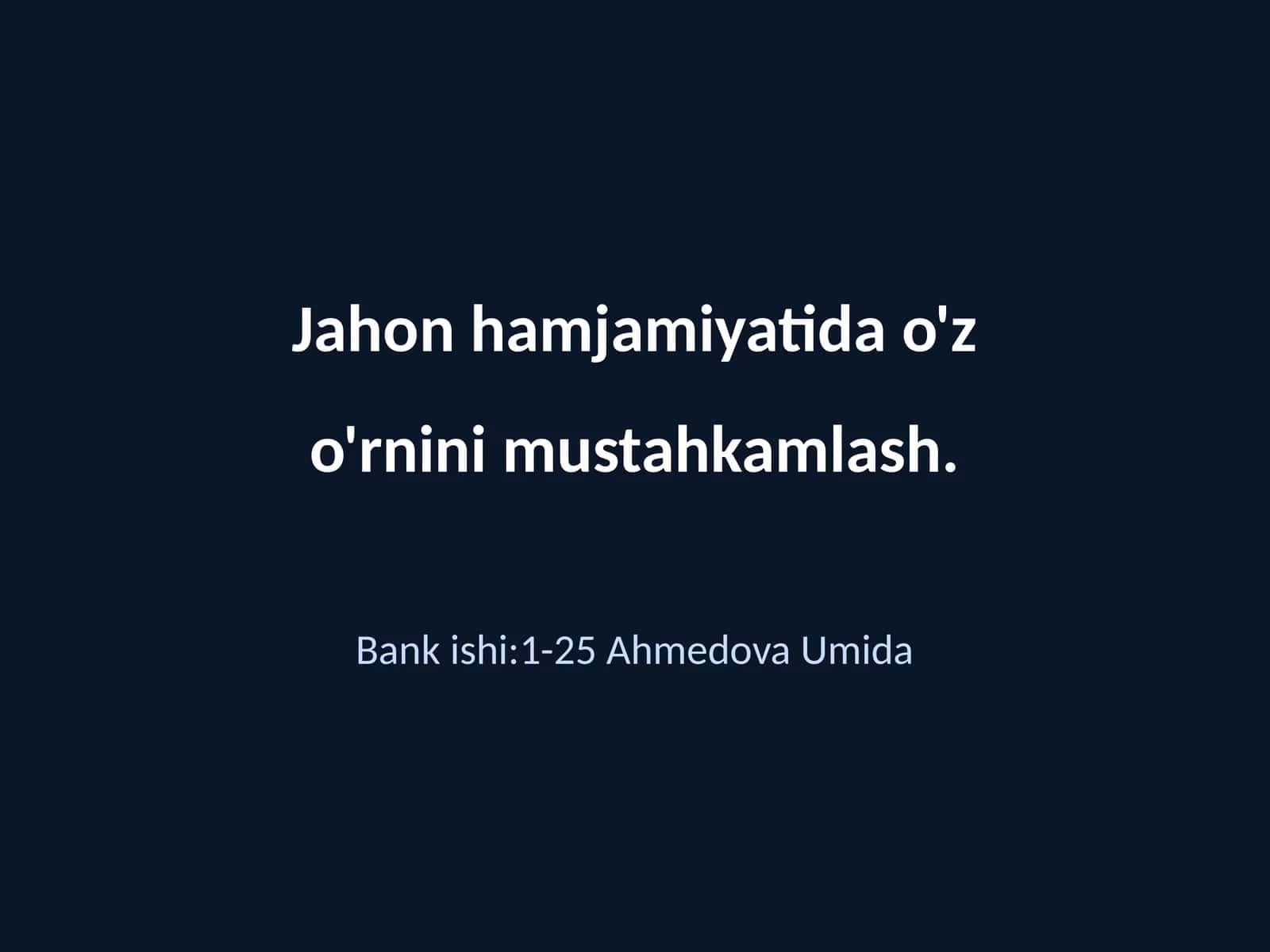 Global Raqobatbardoshlikni Oshirish