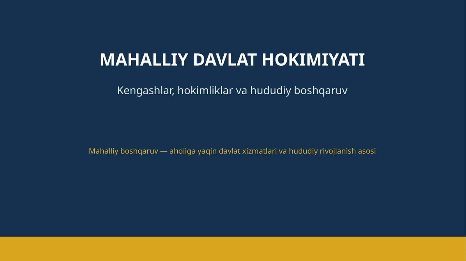 MAHALLIY DAVLAT HOKIMIYATI