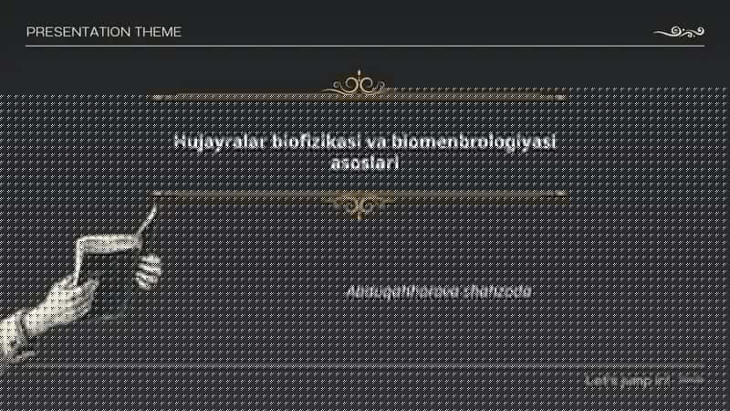 Hujayralar biofizikasi va biomenbrologiyasi asoslari