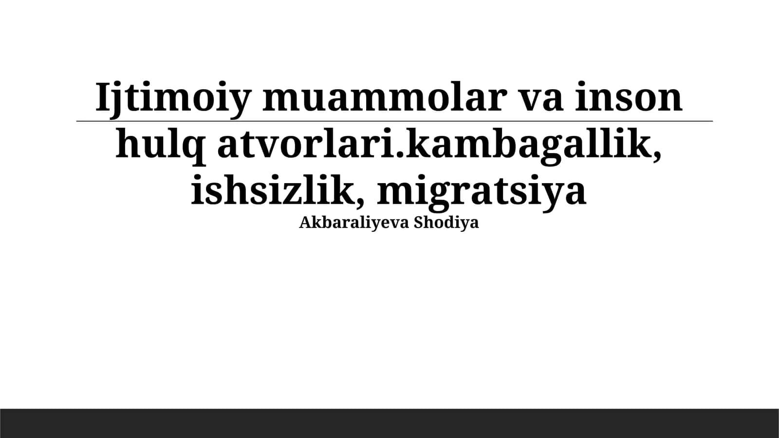 Kambagʻallikning shaxsga taʼsiri