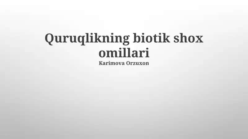Quruqlikning biotik shox omillari